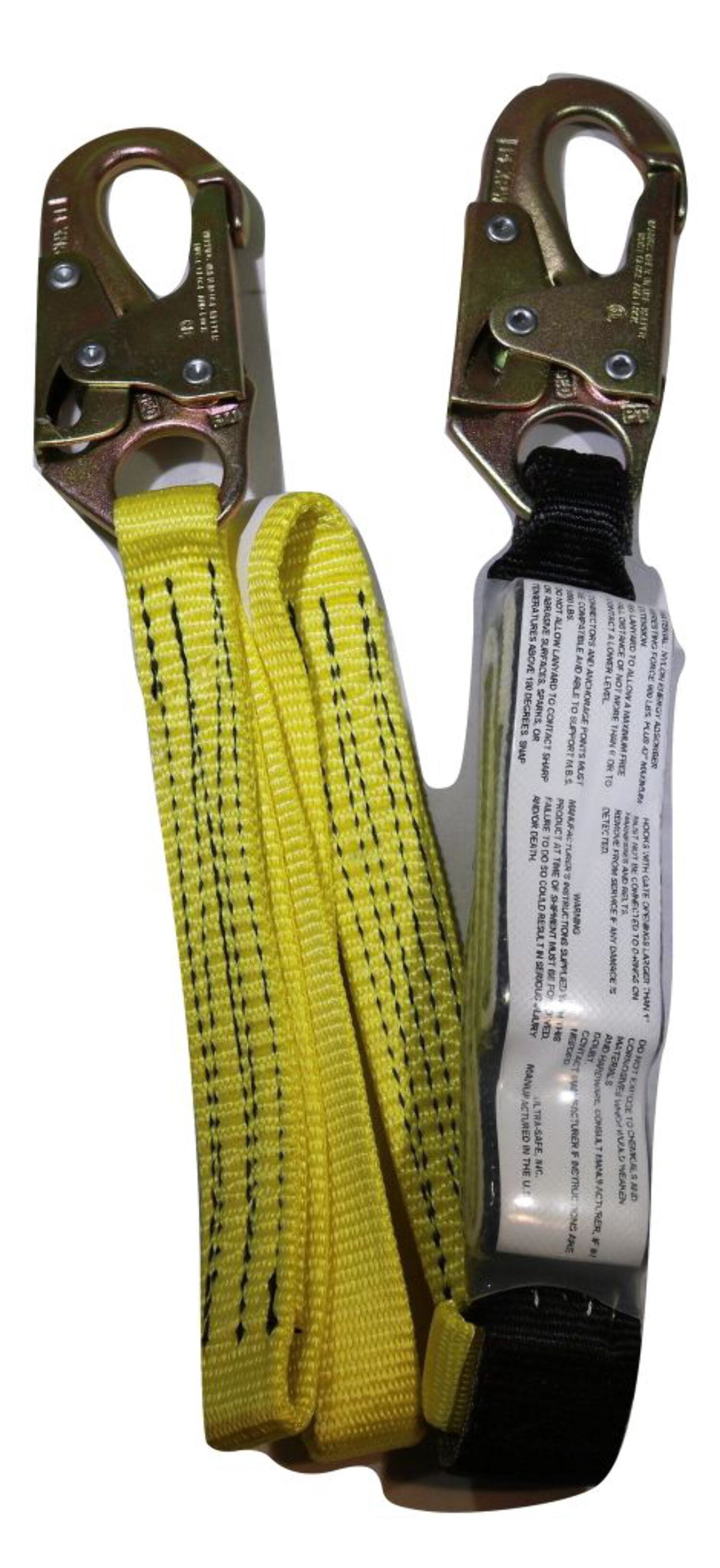 1" x 6 ft. Shock-Absorbing Nylon Web Lanyard w/ Double-Locking Snap Hooks | 96516