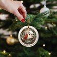 thumbnail image 4 of Acrylic Cardinal Tree Decor Featuring 3-Inch Diameter Winter Birdhouse Design, Aesthetic Home Decor for Mantel and Window Display, Festive Christmas Decorations Set of 1, 4 of 6