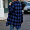 thumbnail image 5 of Long Sleeve Women's Tops Baeitkot Classic Plaid Lapel Shirt Loose Fit Fall Casual Blouse, 5 of 7