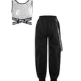 thumbnail image 5 of Aislor Kids Girls Hip Hop Dance Shiny Sequins Sleeveless Crop Tops with Chain Pocket Jogger Pants Silver 10, 5 of 6