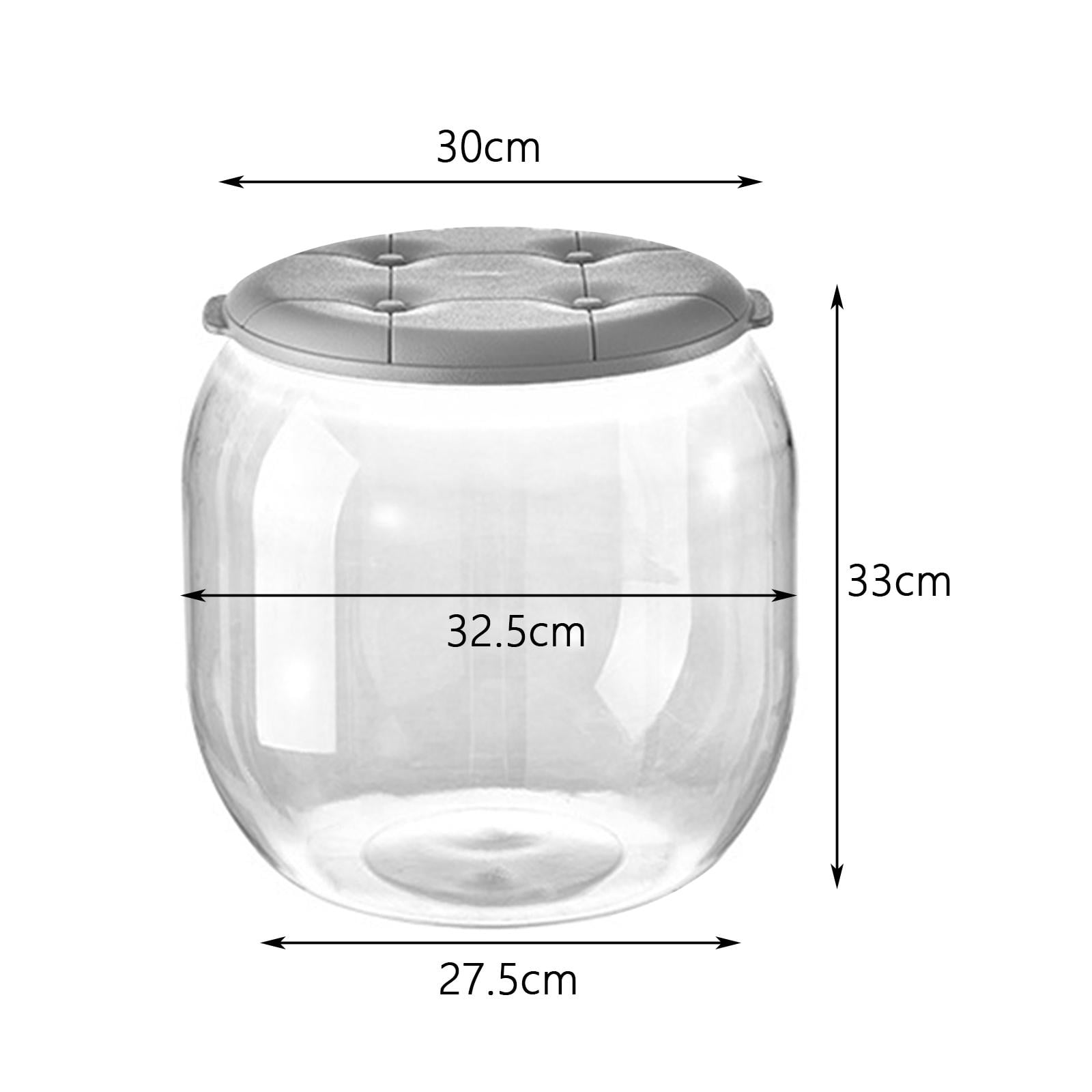 Clear Toy Storage Bucket Toy Box Chest Portable Dustproof Building Blocks Storage Box Shoe Stool for Kids Room Household Kitchen Indoor Round Gray