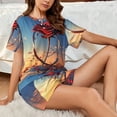 thumbnail image 4 of Haiem Sunset Rose Elegance Pattern Pajama Set for Women 2 Piece Lounge Set Short Sleeve Tops and Shorts Soft Sleepwear-X-Large, 4 of 7
