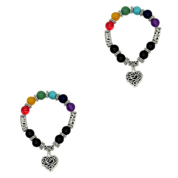 Sonducket Promueva la emocional con pulseras de cristales de Pulseras de chakras Regalos de cristales de chakras 10 mm 10mm 2Conjunto
