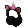 thumbnail image 6 of LABSERRON 1Pack Unicorn Design Earmuff Plush Ear Warmers Anti Slip Black Multi For Girls Women Winter Wear 11.4*7.1in, 6 of 8
