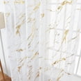 thumbnail image 4 of Marble Embroidered Sheer Curtains 2 Panels Set Bedroom Living Room Semi Sheer Curtains Golden Silver Marble Pattern Embroidery Drapes Rod Pocket Window Treatments,W39.4 x 78.7 inch, 4 of 6