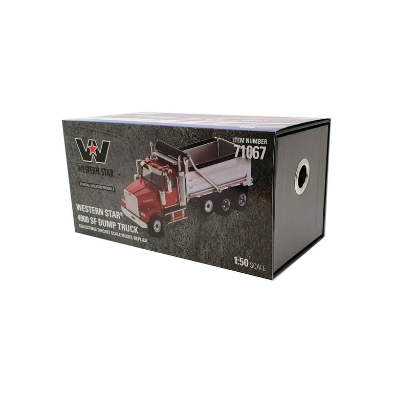 Western Star 4900 SFFA Dump Truck, Red and Matte Silver - Diecast