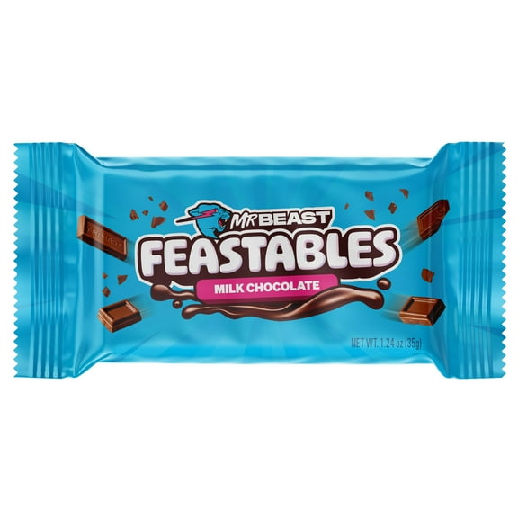 Feastables MrBeast Milk Chocolate Bar, 1.24 oz (35g), 1 Count