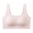 thumbnail image 4 of Women's Seamless Bra, Pullover Full Coverage No Underwire Bra with Wide Straps, Soft Support for Comfort Daily Wear | VerBelle,Pink XL, 4 of 5
