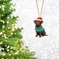 CoreLiving Chocolate Lab Labrador Christmas Tree Ornament Personalized Holiday Decor Gifts for Labrador Retriever Lovers Pet Owners Home Celebration