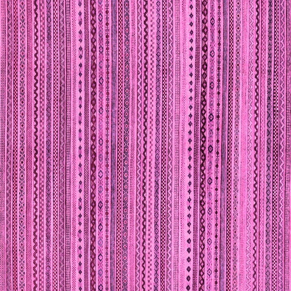 Ahgly Company Indoor Square Abstract Pink Modern Area Rugs, 3' Square