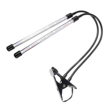

LED Plant Grow Light Lamp Dual Head USB Clamp Plant Growth Lamp (EU Plug Black)