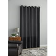 thumbnail image 4 of Mainstays Textured Faux Silk Light Filtering Grommet Curtain Panel, Set of 2, Black, 37” W x 84” L, 4 of 10