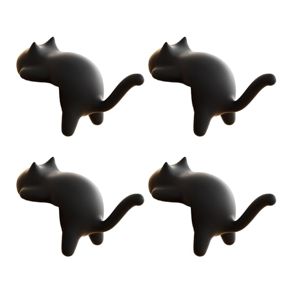 Ruanlalo 4Pcs Desk Edge Cat Hooks Cute Cat Shape Table Edge Hangers No-Drill Adhesive Backpack Hook Holds Up to 5kg Desk Organizer for Hanging Bags Keys Headphones