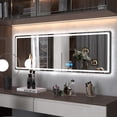 thumbnail image 4 of LVSOMT 55"x20" RGB LED Mirror, Full Length Mirror with Lights, Wall Mounted Hanging Mirror, Full Body Lighted Mirror for Bedroom Living Room Locker Room Bathroom, Aluminium Alloy (Black), 4 of 9