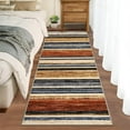 thumbnail image 3 of GlowSol 2'x6' Runner Rug Modern Striped Hallway Kitchen Runner Rugs Non-Slip Low Pile Bedroom Rug for Laundry Room, Multicolor, 3 of 8