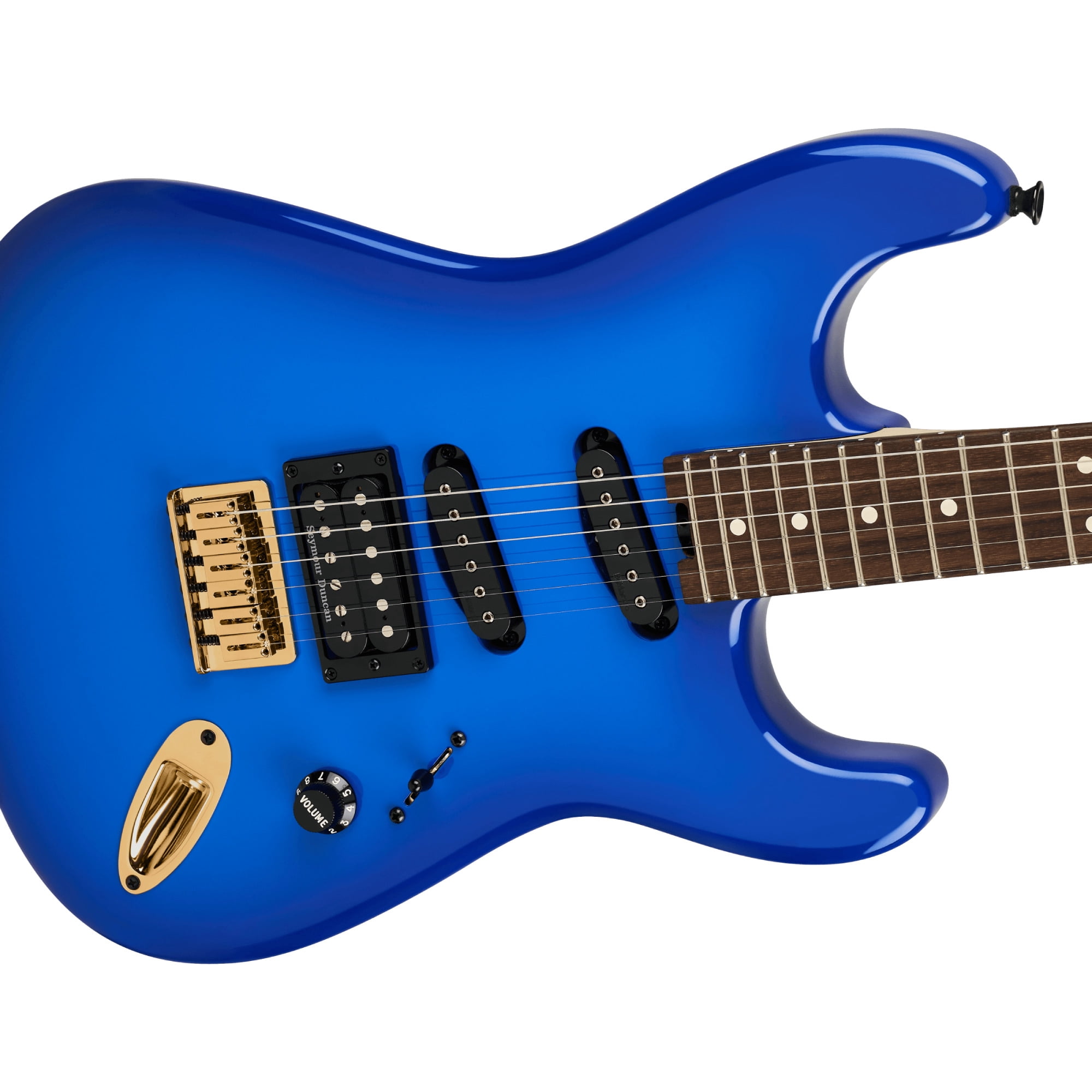 Charvel Jake E Lee Signature Pro-Mod San-Dimas Style-1 HSS Electric Guitar with Alder Body, Rosewood Fingerboard, Seymour Duncan JB Humbucking Bridge Pickup, and 2 DiMarzio SDS-1 Pickups (Blue Burst)