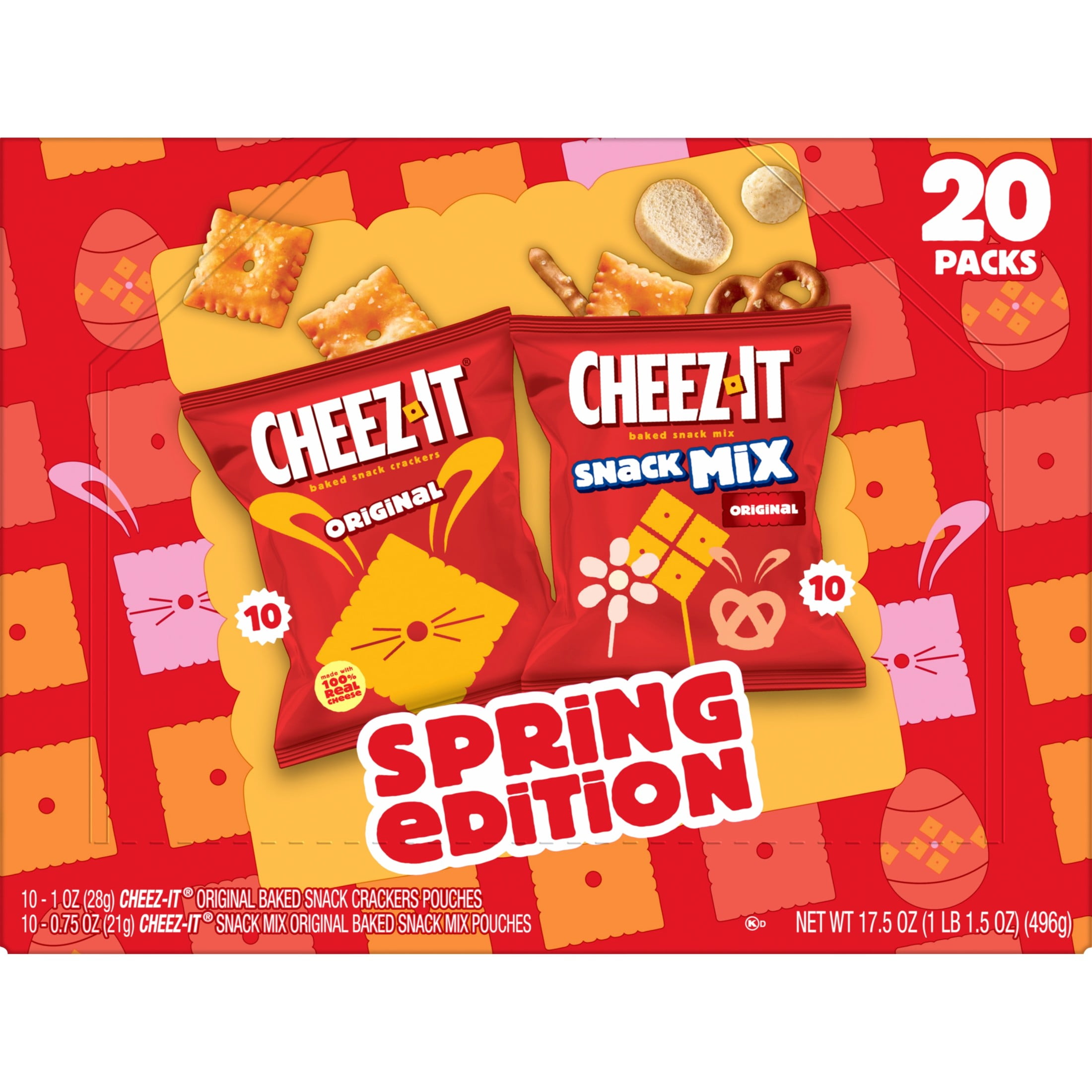 Cheez-It Variety Pack Baked Snack Crackers and Snack Mix, Easter Snacks, 20 Count