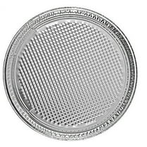 Durable Packaging 12" Round Aluminum Foil Pizza Pan - Disposable Baking Sheet/Tray Tins (Pack of 25)