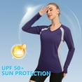 thumbnail image 2 of Bassdash Women‘s UPF 50+ Wrinkle-free Fishing Shirt Long Sleeve V Neck Breathable Sun Protection T-shirt for Hiking SR01W, 2 of 7