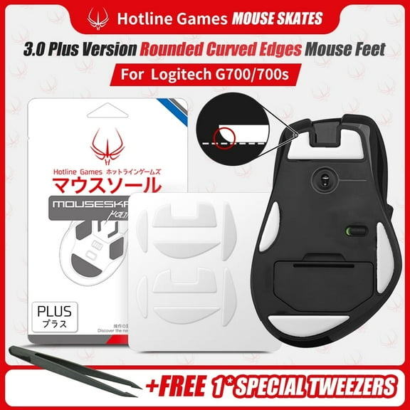 HOTLINE GAMES 3.0 PLUS Mouse Feet Skates For Logitech G700,G700S Wireless Gaming Mouse, 2Sets