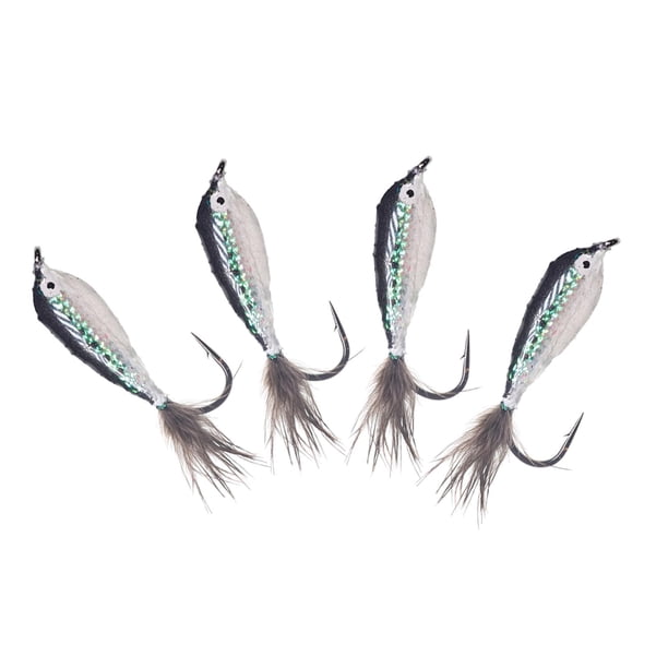 Cebo, aparejo, anzuelo con juego de plumas, agua salada, lubina, trucha, perca, Chub, Señuelos duros, trucha, salmón, perca, señuelo 4 piezas D Baoblaze Pesca Bass Pike Moscas