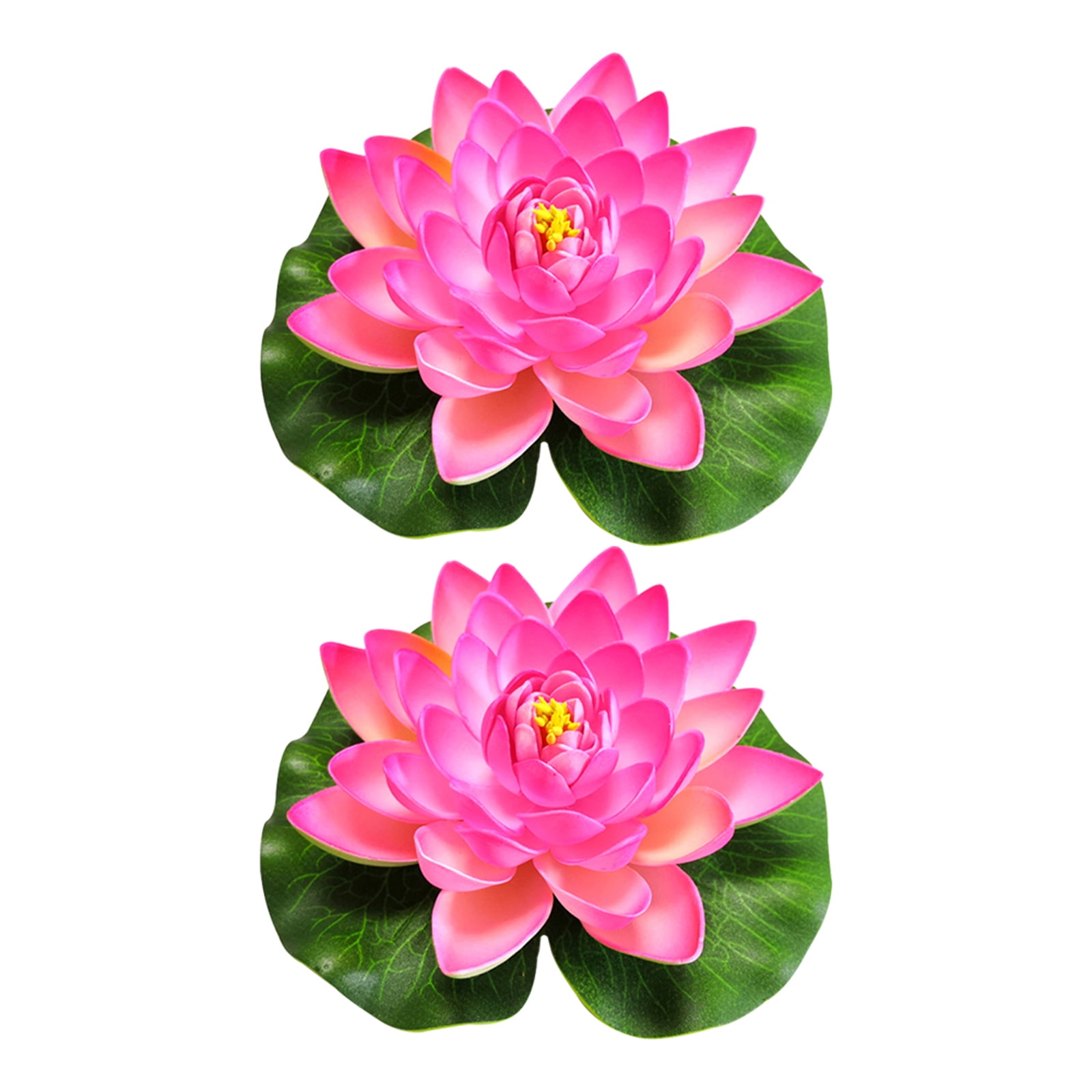Konesky 2pcs Artificial Floating Plant Water Lily Flower and Leave fish