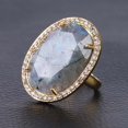 thumbnail image 1 of Opening Adjustable Ring Gold Color Plated Crystal CZ Zircon Rings for Women Men, 1 of 6