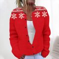 thumbnail image 2 of QATAINLAV Woman Knit Sweater Christmas Gifts Casual Long Sleeve Button Cardigans Ugly Graphic Sweaters Tops, Red, XXXL, 2 of 6