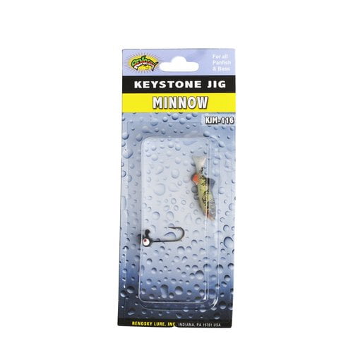 Renosky Keystone Jig Minnow, 1/6 oz. Crappie Jig, Perch, 6 Count