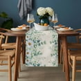 thumbnail image 2 of Green Eucalyptus Leaves Table Runner - 120 Inch Long, Kitchen Dining Table Runner Dresser Scarves, Daisy Summer Botanical Farmhouse Farmhouse Decor for Coffee Tables Wedding Party Banquet, 2 of 8