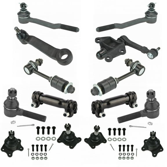 TRQ 14 Piece Steering & Suspension Kit Ball Joints Tie Rods Idler & Pitman Arms PSA66487