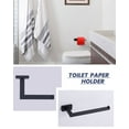 thumbnail image 5 of Wowow 5-Piece Matte Black Decorative Bathroom Hardware Set with Towel Bar,Toilet Paper Holder and Robe Hook, 5 of 5