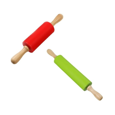 

npkgvia Big Sale Rolling Pin Kitchen Gadgets Wooden Baking Kid Kitchen Rolling Handle Tool Rollers Pin Silicone Cooking Kitchen，Dining Bar