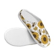 thumbnail image 3 of Daiia Sunflowers and Bees Print Women’s Fuzzy Slippers Memory Foam Lightweight House Shoes Cozy Loafer Flannel House Shoes-44/45, 3 of 7