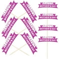 thumbnail image 6 of GOOHOCHY Happy Mother's Day Cake Picks Purple Paper and Bamboo Cupcake Toppers for Decor 10pcs, 6 of 8