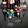 thumbnail image 4 of 2 Piece Premium Clear Stem Crystal Martini Glasses with Gold Rim and Diamond-like Rhinestones, Elegant 10oz Glassware Set for Cosmopolitan, Vodka, Gin and Other Cocktails, Fancy Manhattan Drinkware, 4 of 7
