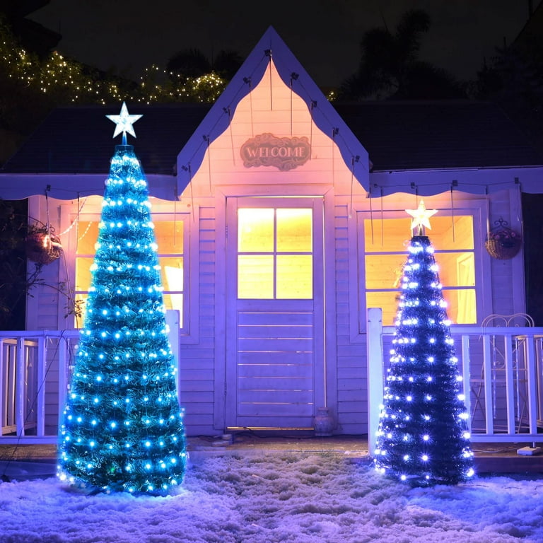 6 Ft Christmas Tree Decoration Light RGB LED String Lamp Bluetooth APP  Control and Remote Control 