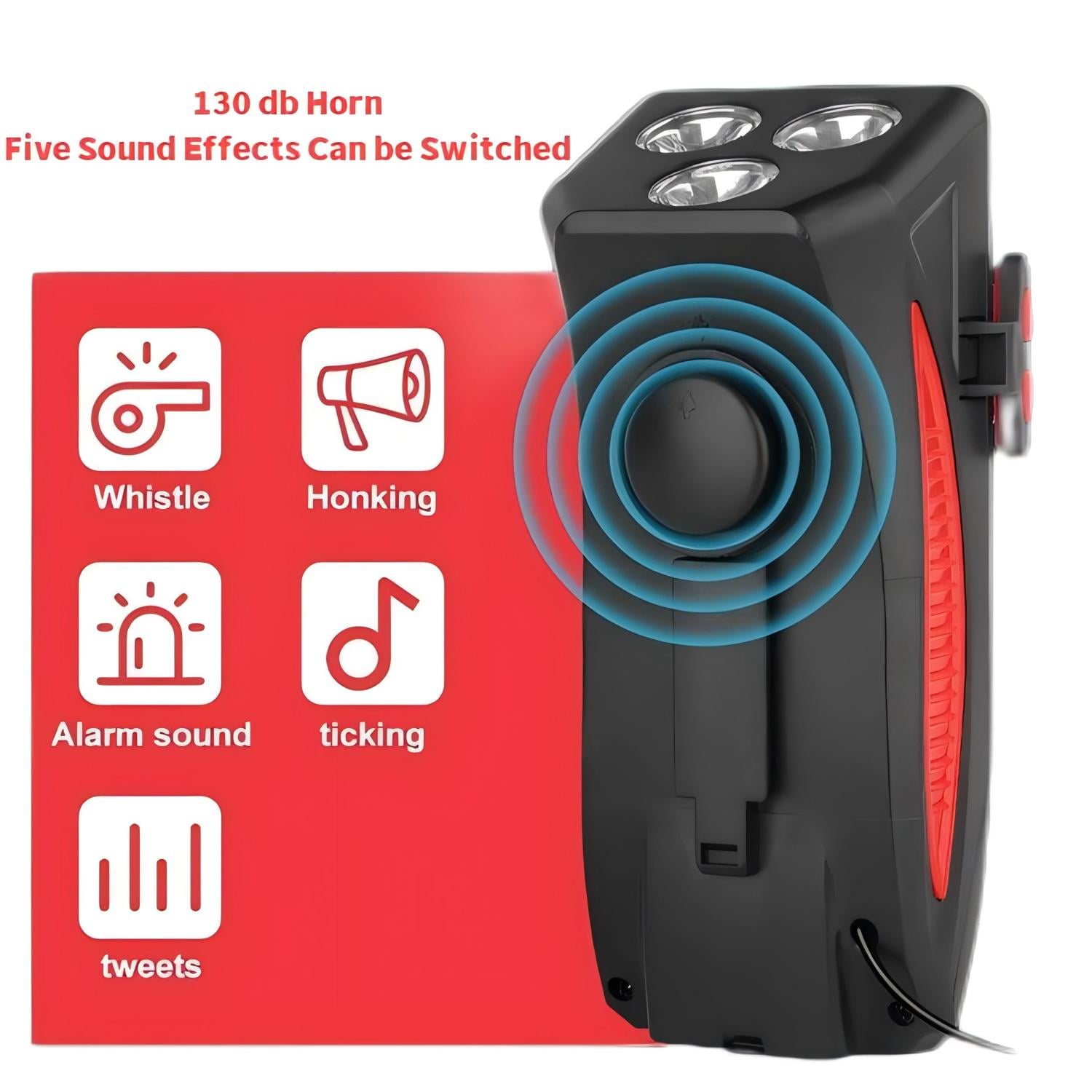AMAXUN LED Headlights with Phone Holder,4000mAh Portable Power Bank for Mountain Bikes, Red