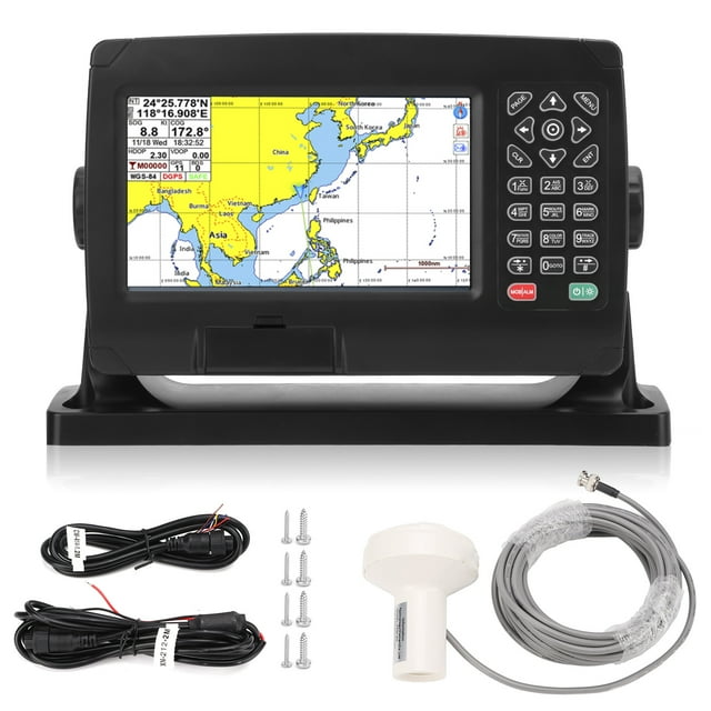 Navigateur GPS Satellite, Traceur de Cartes GPS Broadcast Intelligent Plusieurs Langues avec Antenne GNSS pour Bateau