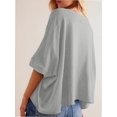 thumbnail image 3 of Women's Sleeve Crewneck T Shirts Loose Casual Summer Tops Comfy Basic Tees, 3 of 5