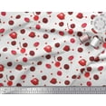 thumbnail image 2 of Soimoi Japan Crepe Satin Fabric Raspberry,Strawberry & Cherry Fruits Print Fabric by Yard 42 Inch Wide, 2 of 3