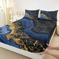 thumbnail image 3 of jejeloiu Modern Fluid Artwork Twin Sheet Sets,Marble Pattern Twin Fitted Sheet,Gold Sequin Print Flat Sheet For Teens,Microfiber Bedroom Decor,3-Piece, 3 of 7