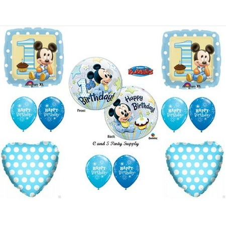 New Baby Mickey Mouse Birthday 1st First Party Balloons