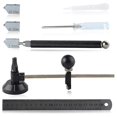 thumbnail image 1 of 7 PCS Glass Cutter Tool Set Includes Adjustable Circular Glass Cutter with Round Knob Handle and Suction Cup, 1 of 5
