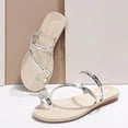 thumbnail image 4 of Juebong Sandals clearance Boho Slide Sandals for Women Girls Dressy Low Wedge Thong Sandals Casual Toe Ring Flat Sandals Cute Summer Bohemian Travel Flip Flop Sandal Shoes, 4 of 5