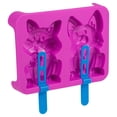 thumbnail image 2 of Cool Gear 2-Pack Stackable Ice Pop Trays | 8 Total Jumbo DIY Popsicle Molds | Dishwasher Safe, Easy to use, & Reusable | Create Fun, Homemade, Summer Frozen Treats - Puppy & Kitty/ Dino, 2 of 6