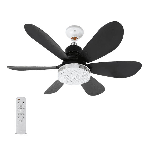 "Luz De Ventilador Led De 30 W, Foco De Ventilador De Techo C Malubero, Negro "