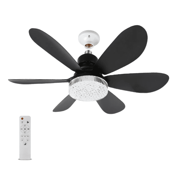 "Luz De Ventilador Led De 30 W, Foco De Ventilador De Techo C Malubero, Negro "