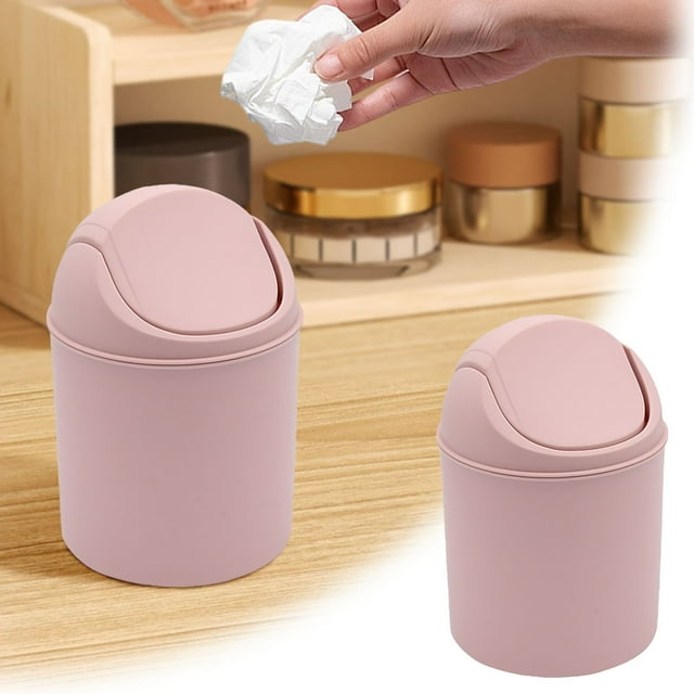 -Purpose Desktop Can for Home Use Small Covered Waste for Living Rooms and Bedrooms Compact Paper Waste Receptacle for Desk Organization and Clean Spaces
