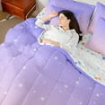 thumbnail image 4 of Castle Fairy Starry Sky Bedding Comforter Set 7-Piece for Boys Girls,Dreamy Princess King Bedding Sets,Gradient Pink Purple Ultra Soft Bed Sheets,Luxury Bedroom Decor,Reversible, 4 of 8
